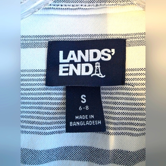 Lands' End Womens Blue and White Striped Shirt Dress Size Small - Picture 5 of 6
